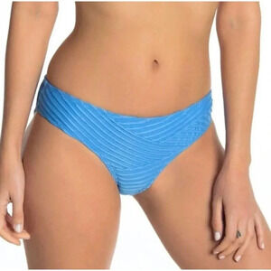 NEW The Bikini Lab Women's Size Large Blue Sand Dunes Textured Bikini Bottoms